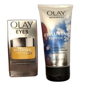 OLAY Regenerist Hyaluronic +Peptide 24 Cleanser & Vitamin C +Peptide 24 EYES